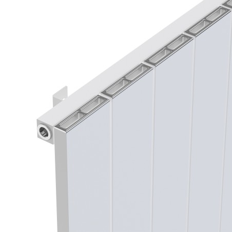 Radyal Tower Single Designer White Aluminium Horizontal Radiator - 1420 x 600mm
