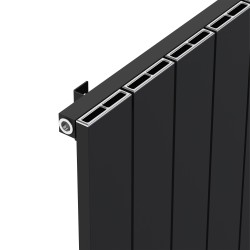 Radyal Tower Single Black Aluminium Radiator Close Up