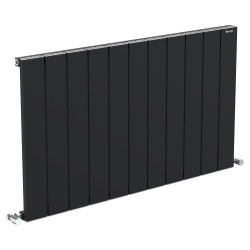 Radyal Tower Single Designer Black Aluminium Horizontal Radiator - 1040 x 600mm
