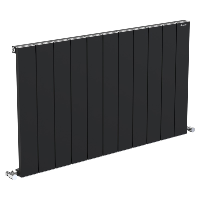 Radyal Tower Single Designer Black Aluminium Horizontal Radiator - 1040 x 600mm Radyal Tower Single Designer Black Aluminium Horizontal Radiator - 1040 x 600mm