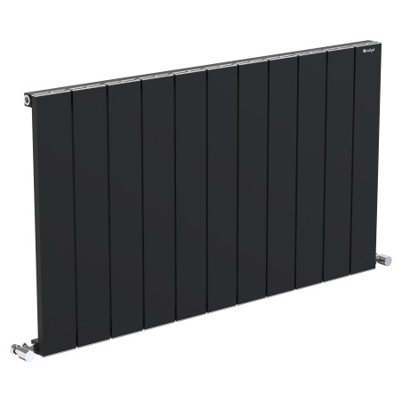 Radyal Tower Single Designer Black Aluminium Horizontal Radiator - 1040 x 600mm