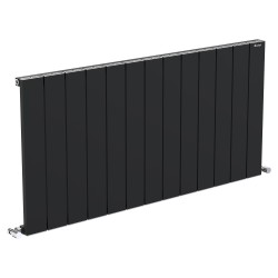 Radyal Tower Single Designer Black Aluminium Horizontal Radiator - 1235 x 600mm