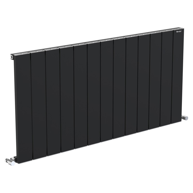 Radyal Tower Single Designer Black Aluminium Horizontal Radiator - 1230 x 600mm Radyal Tower Single Designer Black Aluminium Horizontal Radiator - 1230 x 600mm