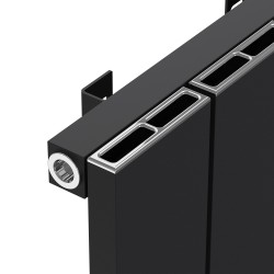 Radyal Tower Single Designer Black Aluminium Horizontal Radiator - 1230 x 600mm