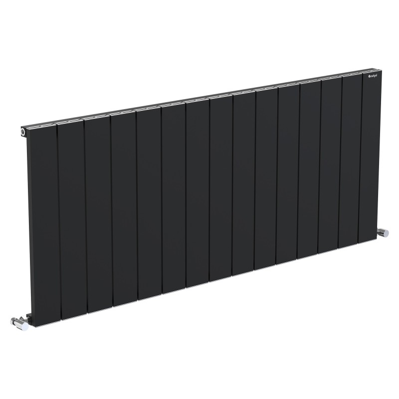 Radyal Tower Single Designer Black Aluminium Horizontal Radiator - 1420 x 600mm Radyal Tower Single Designer Black Aluminium Horizontal Radiator - 1420 x 600mm