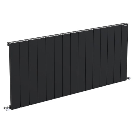 Radyal Tower Single Designer Black Aluminium Horizontal Radiator - 1420 x 600mm
