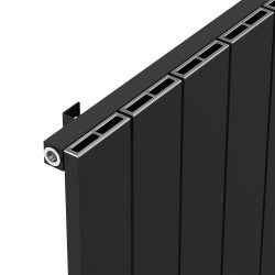 Radyal Tower Single Black Aluminium Radiator Close Up