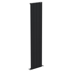 Radyal Tower Single Designer Black Aluminium Vertical Radiator - 375 x 1800mm