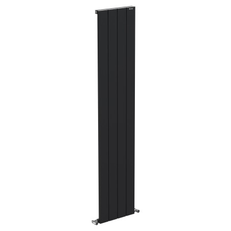 Radyal Tower Single Designer Black Aluminium Vertical Radiator - 375 x 1800mm