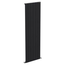 Radyal Tower Single Designer Black Aluminium Vertical Radiator - 565 x 1800mm