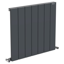 Radyal Tower Single Designer Anthracite Aluminium Horizontal Radiator - 660 x 600mm