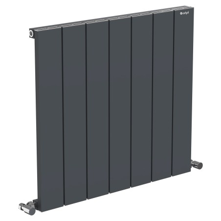 Radyal Tower Single Designer Anthracite Aluminium Horizontal Radiator - 660 x 600mm