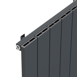 Radyal Tower Single Anthracite Aluminium Radiator Close Up