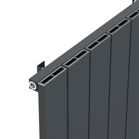 Radyal Tower Single Designer Anthracite Aluminium Horizontal Radiator - 660 x 600mm
