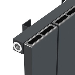 Radyal Tower Single Designer Anthracite Aluminium Horizontal Radiator - 850 x 600mm