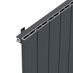 Radyal Tower Single Anthracite Aluminium Radiator Close Up