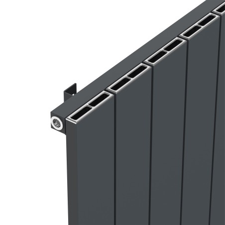 Radyal Tower Single Designer Anthracite Aluminium Horizontal Radiator - 850 x 600mm