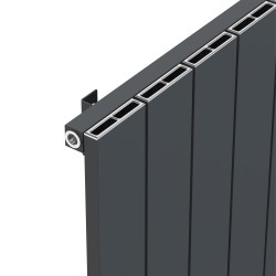 Radyal Tower Single Anthracite Aluminium Radiator Close Up