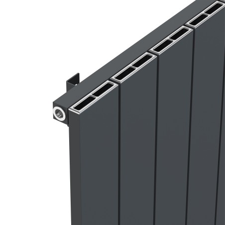 Radyal Tower Single Designer Anthracite Aluminium Horizontal Radiator - 1040 x 600mm