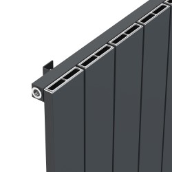 Radyal Tower Single Anthracite Aluminium Radiator Close Up