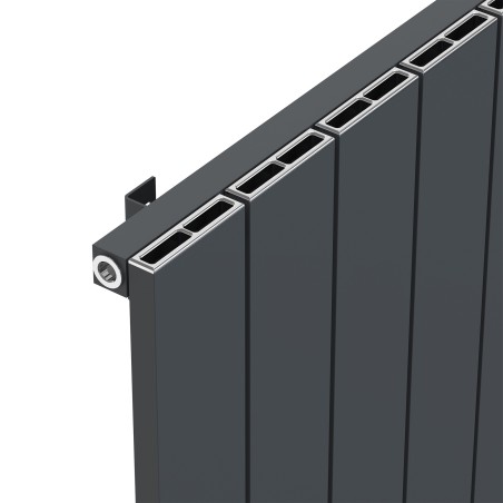 Radyal Tower Single Designer Anthracite Aluminium Horizontal Radiator - 1230 x 600mm