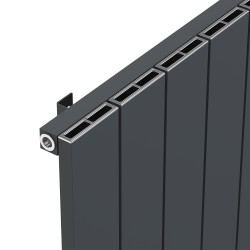 Radyal Tower Single Anthracite Aluminium Radiator Close Up