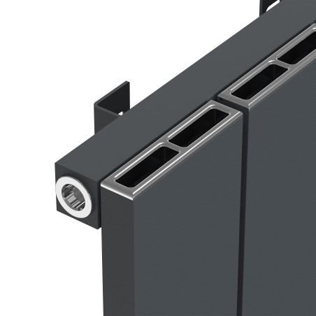Radyal Tower Single Designer Anthracite Aluminium Vertical Radiator - 375 x 1800mm