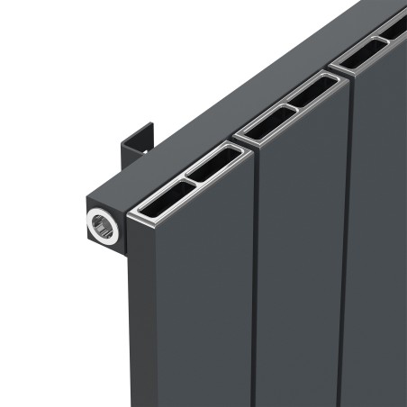 Radyal Tower Single Designer Anthracite Aluminium Vertical Radiator - 565 x 1800mm
