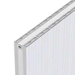 Radyal Tower Bold Double White Aluminium Radiator Close Up