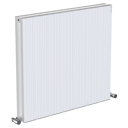 Radyal Tower Bold Double Designer White Aluminium Horizontal Radiator - 660 x 600mm