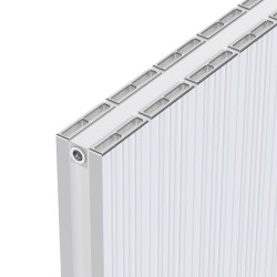 Radyal Tower Bold Double White Aluminium Radiator Close Up