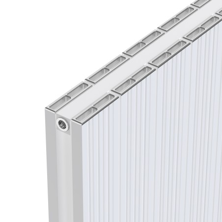 Radyal Tower Bold Double Designer White Aluminium Horizontal Radiator - 850 x 600mm