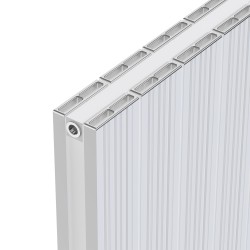 Radyal Tower Bold Double White Aluminium Radiator Close Up