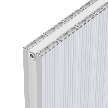 Radyal Tower Bold Double Designer White Aluminium Horizontal Radiator - 1040 x 600mm