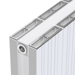 Radyal Tower Bold Double Designer White Aluminium Horizontal Radiator - 1040 x 600mm