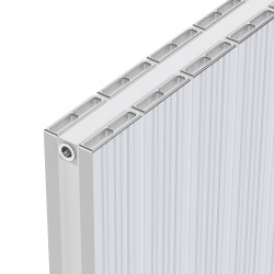 Radyal Tower Bold Double White Aluminium Radiator Close Up