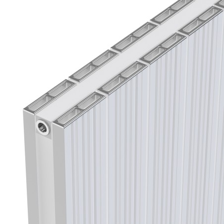 Radyal Tower Bold Double Designer White Aluminium Horizontal Radiator - 1420 x 600mm