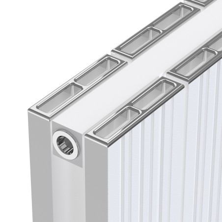 Radyal Tower Bold Double Designer White Aluminium Vertical Radiator - 375 x 1800mm