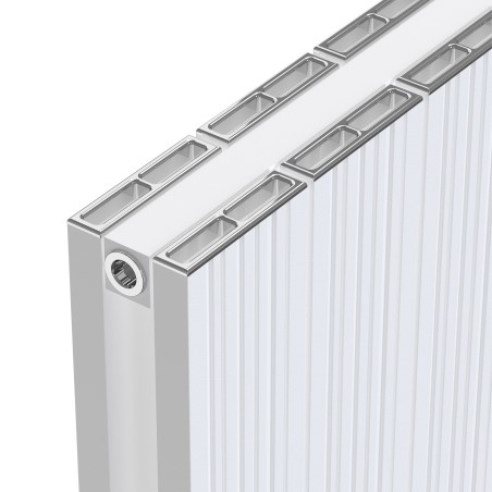 Radyal Tower Bold Double Designer White Aluminium Vertical Radiator - 565 x 1800mm
