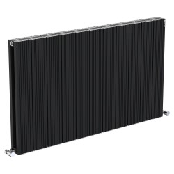 Radyal Tower Bold Double Designer Black Aluminium Horizontal Radiator - 1045 x 600mm