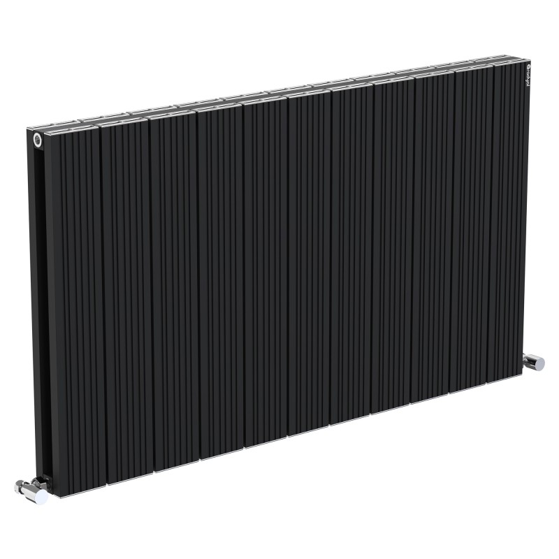 Radyal Tower Bold Double Designer Black Aluminium Horizontal Radiator - 1040 x 600mm Radyal Tower Bold Double Designer Black Aluminium Horizontal Radiator - 1040 x 600mm