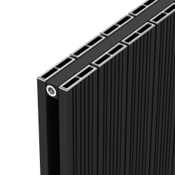 Radyal Tower Bold Double Black Aluminium Radiator Close Up
