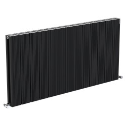 Radyal Tower Bold Double Designer Black Aluminium Horizontal Radiator - 1230 x 600mm