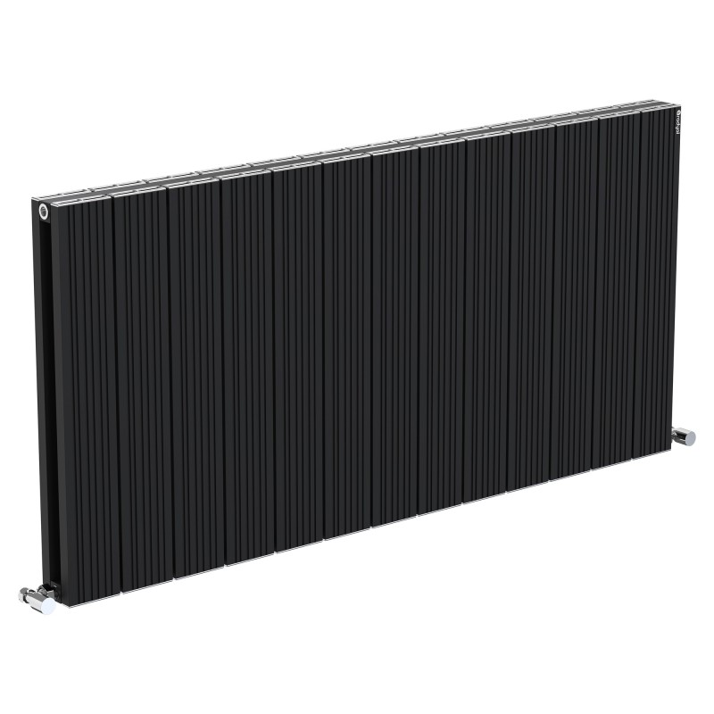 Radyal Tower Bold Double Designer Black Aluminium Horizontal Radiator - 1230 x 600mm Radyal Tower Bold Double Designer Black Aluminium Horizontal Radiator - 1230 x 600mm
