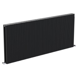 Radyal Tower Bold Double Designer Black Aluminium Horizontal Radiator - 1420 x 600mm