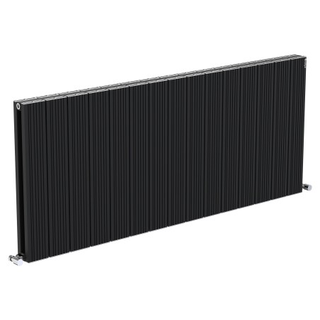 Radyal Tower Bold Double Designer Black Aluminium Horizontal Radiator - 1420 x 600mm