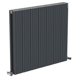 Radyal Tower Bold Double Designer Anthracite Aluminium Horizontal Radiator - 660 x 600mm