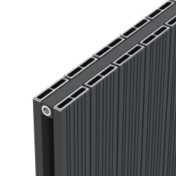 Radyal Tower Bold Double Anthracite Aluminium Radiator Close Up