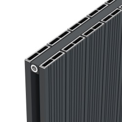 Radyal Tower Bold Double Anthracite Aluminium Radiator Close Up