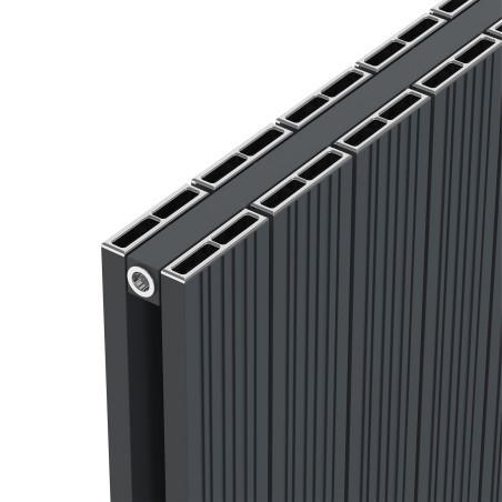 Radyal Tower Bold Double Designer Anthracite Aluminium Horizontal Radiator - 850 x 600mm